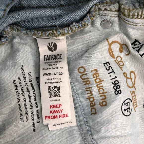 Fat Face UK Eco Denim Chesam Girlfriend Jeans Light Wash Pants US Size 6R - Picture 11 of 13